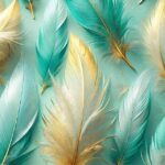 ai generated, feathers, gold